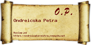 Ondreicska Petra névjegykártya